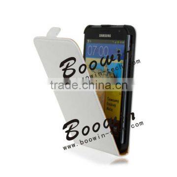 white genuine real leather flip caseFor Samsung I9220 Galaxy Note