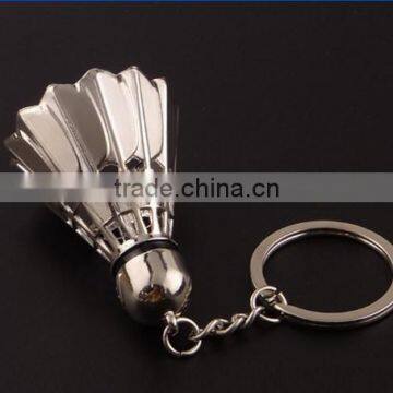 Metal badminton keychain/creative badminton keychain metal