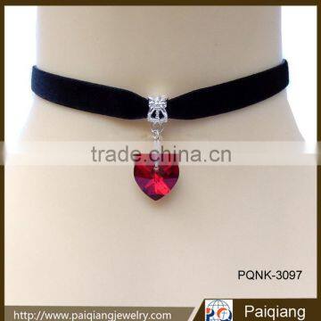 Unique designwomen men Lover gothic velvet heart crystal choker new jewelry