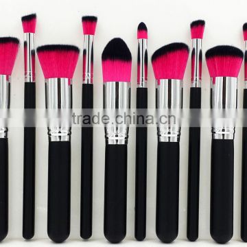 10Pcs black Pro MakeUp Cosmetic Set Eyeshadow Kits wood Brush blusher Tools