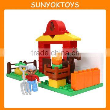 High Quality Blocks ! 34PCS Happy Farm Building Bricks And Blocks For Kids