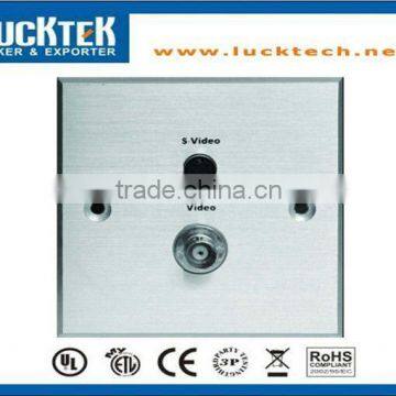 86x86 Faceplate Brushed Aluminum Audio Video Data Hotel Plate photo-1