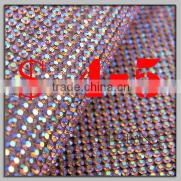 Wholesale 24*40 hotfix crystal rhinestone mesh