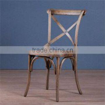Oak Wood French Style Antique Stacking Cross Back Wedding Dining Chair photo-2