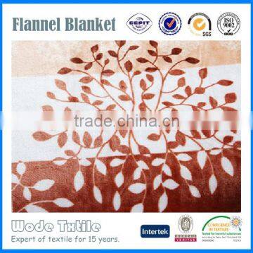 100%polyester Leaf Print Super Soft Flannel Fleece Blanket photo-4