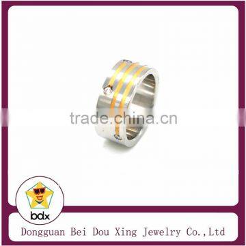 New crystal paved design with 18K gold plated stainless steel 316 fashion Ring