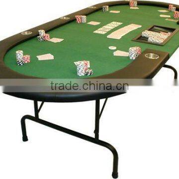 84" Professional Texas Holdem Poker Table W/ Cup Holders & Dealer Tray