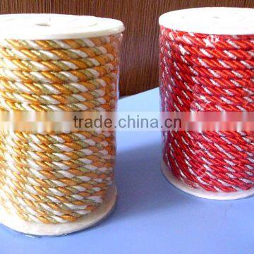 color fancy yarn/metallic fancy /hand knitting yarn cord rope