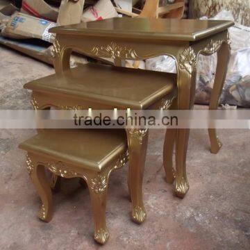 Gold Leaf Nest of Mini Table - Antique Mahogany Furniture