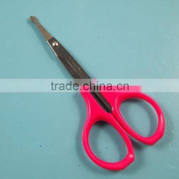 MRJ-019 Pink colored plastic handle nosehair round tip scissors