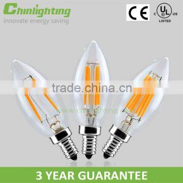 Decoration c35 e14 led light 4w filament clear c35 led candle bulb e14