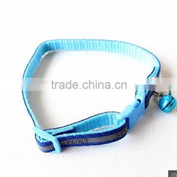 Customized logo reflective pet collar with a bell