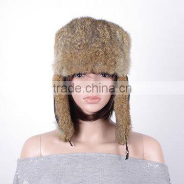 Women winter rabbit fur earflap military ushanka russian trooper hat winter fur hat KZ150127