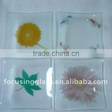 High quality square clear glass coasters