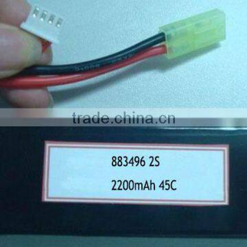 883496 2200mAh 45C lithium battery pack for RC battery