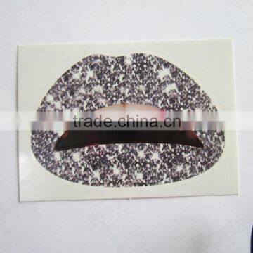 Custom Silver Bling Glitter Lip Temporary Tattoo Sticker Art Tattoo Sticker Factory photo-2