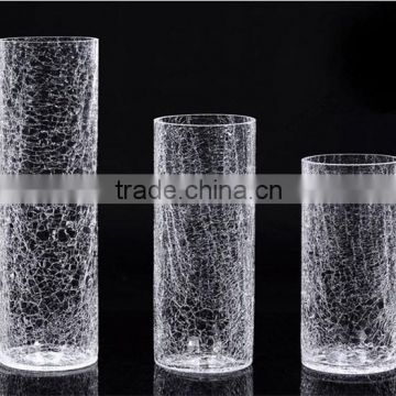 Baroque style clear glass vase for home decoration