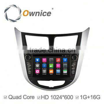 Ownice c300 auto headunit for Hyundai Verna Accent Solaris with GPS,support IPOD TV Function multimedia TMPS mirror link