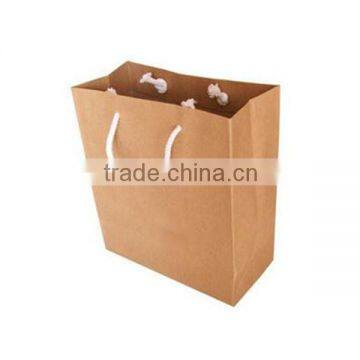 Eco friendly offset printing plain kraft paper shopping bag