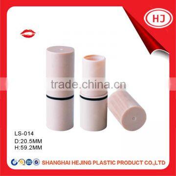 Empty mini round plastic lipstick container for cosmetic use