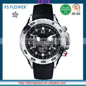 FS FLOWER - Mens Watch Chronograph Japan Movt Stainless Steel Back Water Resistant Watch Case Water Resistant Watch Case 10atm