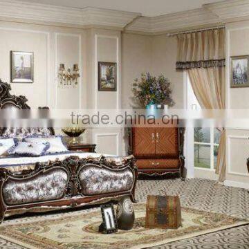 2015 New design antiqued gray wood bedroom furniture 8813