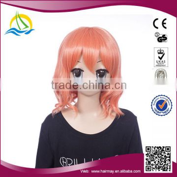 Good quality short orange cosplay hair wig