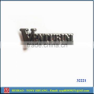 Factory price metal letters tag,shoes letters label 32221