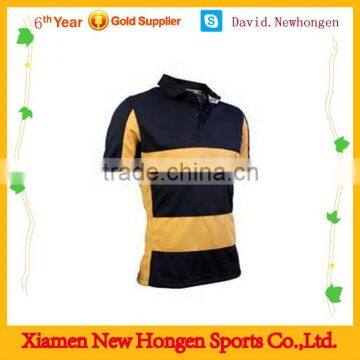 2015 top quality custom youth training yellow rugby jersey