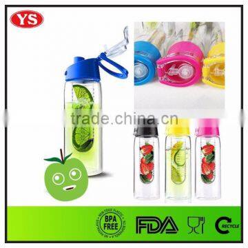 Plastic Material Customized Color Infusion Water Tumbler Bottle With Cap