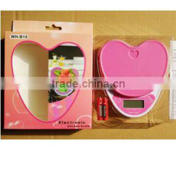2016 3kg Heart Shape 3kg Digital Kitchen Scales