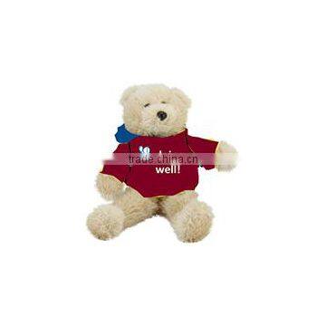 logo giveaway toy plush stuffed soft red coat Hoodie Bear t-shirt bandana custom imprinted gift toy