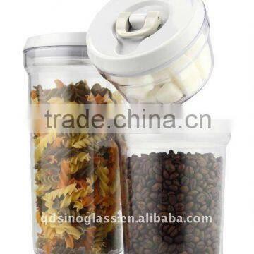 SINOGLASS 3 Pcs Round Airtight Storage canister Jar Set