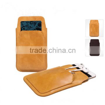 Beautiful genuine leather soft mobile phone pocket bag case