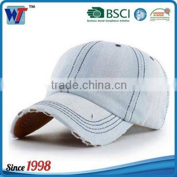 100% cotton washed plain denim hat soft dad hat men baseball cap