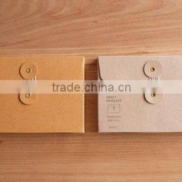 Mini Vintage Retro Kraft Paper Envelopes Brown Kraft Paper Envelop With String With Eyelets photo-4