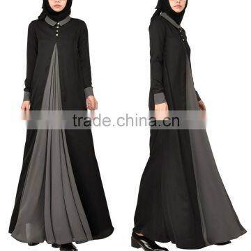 Apparel OEM Islamic clothing muslim hijab woman black chiffon abaya
