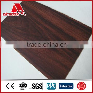 pvdf exterior wood grain wall panels/aluminio