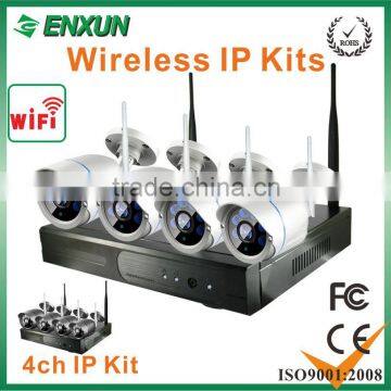 Wirless ip Surveillance Cameras Wifi NVR Kits 4ch wireless camera system for Home