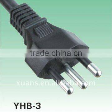 Inmetro approval 3pin plug brazil ac power plug YHB-3