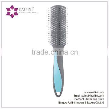 Raffini New Patterned ManufacturePlastic Rubber Coating body with injection insert Finishing hair brush