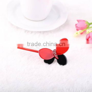 Fashion shining crystal hair grip for grils plain diamante hair clip butterfly side hair accessories