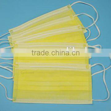 Disposable surgical face mask white blue yellow green with tie