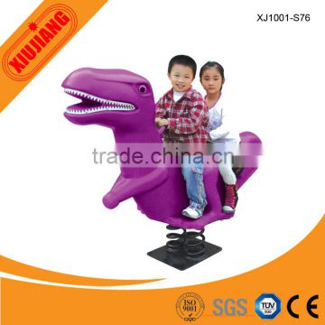 Amusement park outdoor/indoor plastic spring rocking horse for kids