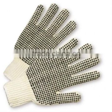 One Side PVC dot Glove Construction NaturaI White Factory Knit Work Glove Anti-Slip Plastic Dot Safety Labor Good Standard