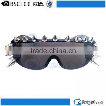 2015 Newest good price high quality and hot popular half frame with big temple punk rivet party glasses