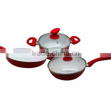 5pcs aluminum ceramic fry pan set induction