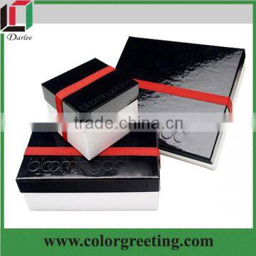 elegant cardboard ring gift box with gloss lamination custom logo printed paper necklace box top and bottom jewelry box supplier