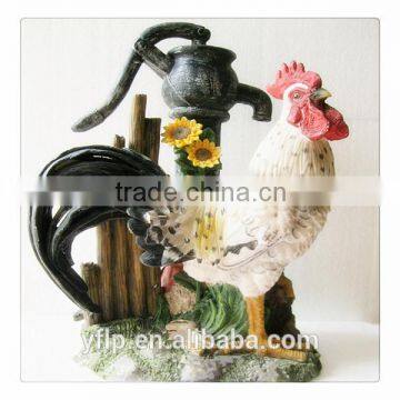 Resin Rooster Animal Standing in Garden Figurine for Home Decoration