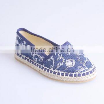 Espadrilles with embroidery flowers folk style